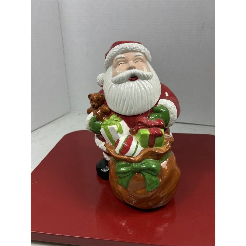 Santa Cookie/Candy Jar Seasons's‎ Greetings 8.5